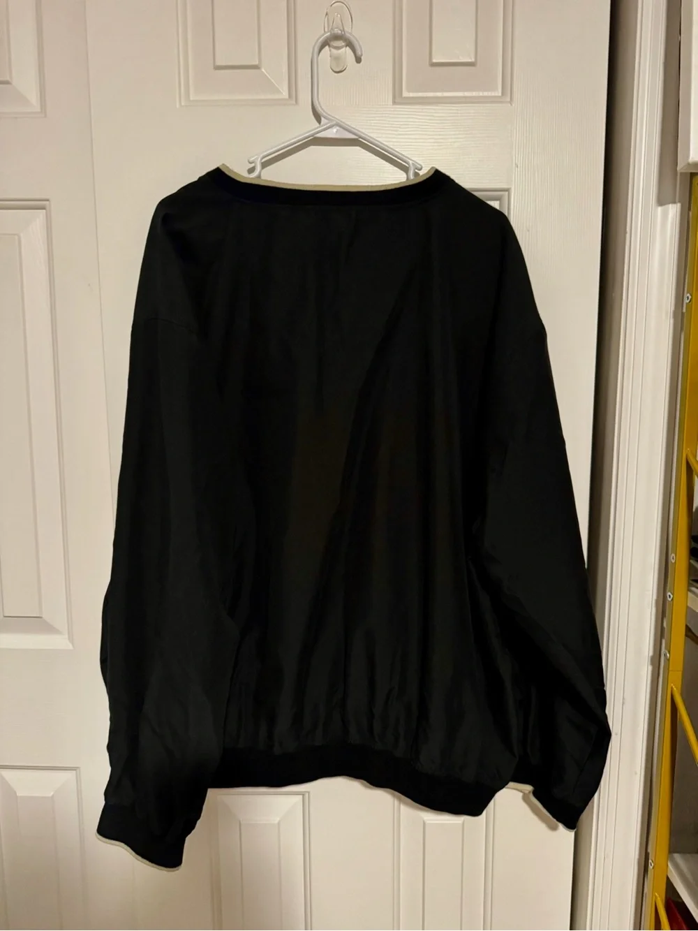 Men's Black Windbreaker V-Neck Pullover